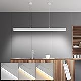 Homefire LED Pendelleuchte Esstisch Hängelampe Dimmbar - Modern Weiss Esstischlampe Hängend 150CM Höhenverstellbar mit Fernbedienung Hängeleuchte Lang Linear Design für Esszimmer Wohnzimmer Büro