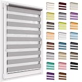Doppelrollo ohne Bohren, 30x150 cm Stoffgröße, Duo Rollo Klemmfix, Easyfix, lichtdurchlässig und verdunkelnd, Day&Night, Klemmrollo Sonnenschutzrollo Fensterrollo für Fenster & Türen