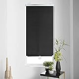 Verdunkelungs Gardinen Saugnäpfen schnurloser Rolladen Dachfenster-Rollos 80% Verdunkelungsrollos Hellgraue einziehbar Fensterrollo sicher für Kinder und Haustiere,Black-65×125cm（26 * 49in）