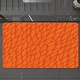 Badematte rutschfest waschbar Badvorleger,Gebranntes Orange, abstraktes Laub verlässt Muster-Skizzen-Natur-Wachstums-Zusammense,weich Mikrofaser saugstark Badteppich für Badezimmer Badewanne, 40x60 cm
