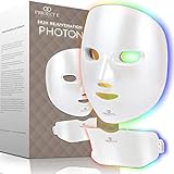 Project E Beauty Photonen-Hautverjüngung Gesichts- und Halsmaske | Kabellose LED-Photonen-Rot-Blau-Grün- Farbtherapie 7 Anti-Aging-Akne-Fleckentfernung Faltenaufhellung Gesichtshautpflegemaske