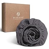 MAGANO® Premium Spannbettlaken 180x200 Grau | Weich & Bügelfrei | Hypoallergen & Atmungsaktiv | Spannbetttuch Bettlaken 180x200cm | Anthrazit Dunkelgrau