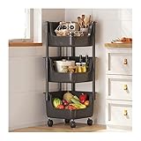 LUCBEI Lagerregal Küchen-Eckwagen-Regal Vom Boden bis zur Decke mehrschichtiger beweglicher Haushaltswagen Multifunktionales Gemüsekorb-Aufbewahrungsregal Küchenregal (Color : B, Size : S)
