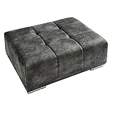 riess-ambiente.de Extravaganter Hocker ELEGANCIA 112cm moosgrün mit Ziersteppung Polsterhocker Sitzhocker