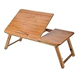 Faltbares Betttablett aus Holz und Bambus für Frühstück, Laptop-Schreibtisch, Tischständer, Multifunktions-Laptop-Tisch, Computer, Notebook, Betttisch, Wohnmöbel, (62 * 34 ohne Schublade)