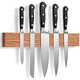 LARHN Magnetleiste Messer aus Eichenholz mit Extra Starkem Magnet - 40 cm - Messerhalter Magnetisch Holz für Utensilien und Werkzeuge
