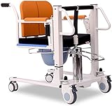 Hydraulischer Patientenlift-Rollstuhl für Patiententransportstuhl zu Hause Rollstuhl-Hebehilfe mit 180 ° geteiltem Sitz Nachtkommode Badezimmerstuhl mit Bettpfanne für ältere Menschen mit Behinderun