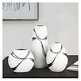HaoLi Keramikvase Handplattierte weiße und Silberne Vase Blumenvasen für Zuhause Blumenvase für Hochzeitsdekoration (Farbe : M 8x18cm)