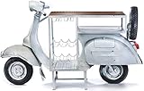 Kobolo Weinregal Anrichte Barregal Scooter Bar -Roller - Vintage weiß - 170x66x105 cm