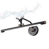 Moderne LED-Badezimmerspiegelleuchte mit Hirschkopf, um 180 Grad drehbare Spiegellampe, wasserdichte Acryl-Badezimmerwandleuchten aus Messing für Make-up, Schminktisch, Schreibtisch, Bild, neutral