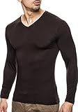 Leif Nelson Herren Sommer T-Shirt Rundhals Ausschnitt Slim Fit Baumwolle-Anteil weißes Braunes Männer Basic Sommershirt Crew Neck Kurzarmshirt Kurzarm Sleeve Top LNWI2N Braun Large