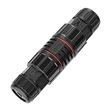 Newwyt RJ45 wasserdichter IP68-Ethernet-Kabelstecker gerader Header Breitband-Kabelverlängerung für den Außenbereich schwarzes ABS