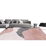 Nordic Einfacher und leichter Luxus Wohnzimmer Teppich Rechteckig Geometrisch Abstrakt Modern Home Schlafzimmer Teppich Geeignet für Wohnzimmer/Schlafzimmer Mehrfarbig 03 80200cm