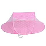Kinderbettnetz aus Polyester, Faltbares Design, Babybettnetz für Babybettzelt 43 X 24 X 15 Zoll (Rosa)