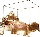 EnixWh 4-Eck-Edelstahl-Betthimmel-Rahmenpfosten, Himmelbettrahmen King Size, für Metallbett, Holzbett, Schlafzimmerdekor, Vier-Eck-Bett-Moskitonetz-Halterung (Farbe: 16 mm Dicke Halterung, Größe: 1