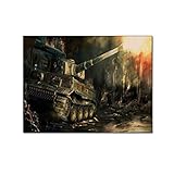 HOWDA Wandbild Poster für Wohnzimmer Zweiter Weltkrieg Wehrmacht Tiger Panzerpanzer Militär Bildposter Wand Bilder leinwand bilder poster & kunstdrucke Wandbilder Bilder (30x45cm Kein Rahmen)