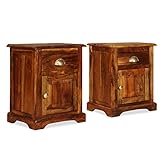 lvssiao Moderner Beistelltisch, Nachttisch, 2 Stück, 40 x 30 x 50 cm, Massivholz, Schrank, Bett, Schlafzimmer, Organizer