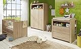 trendteam smart living Babyzimmer 3-teiliges Komplett Set Olivia, 0 x 0 x 0 cm Eiche Sägerau hell mit viel Stauraum