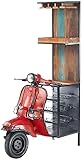 Kobolo Weinregal Anrichte Barregal Barwagen Scooter Bar ROT - Vintage - 115x70x190 cm