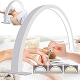 Lash Light Half Moon Nail Desk Lamp, Led Lash Lamp for Eyelash Extensions, Portable Desk Lamp, Tattoo Light, Led Manicure Desk Lamp, Adjustable Brightness & Color Temperature,55cm