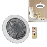 Topiky Deckenventilator mit Lichtern, Moderner, Flacher Deckenventilator mit Fernbedienung, Ventilator mit Lampenfassung und E27 Lampenfassung, Geschlossene Ventilatorleuchte für