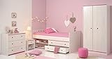 trend-moebel KINDERZIMMER 4-TLG.-Set Komplettset KLEIDERSCHRANK 2-TRG. Bett 90x200 cm KOMMODE DREHBARE Kanten PINK/BLAU NEU