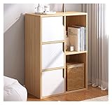 Einfaches Bücherregal Bücherregal Aufbewahrungsschrank, raumhohes mehrschichtiges Regal for Wohnzimmer Schlafzimmer Balkon Schließfach YIJIAN (Farbe : Oak+White 50x24x80cm)
