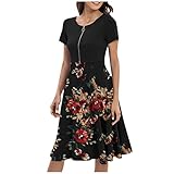 Topassion Elegante Kleider Damen, Abschlusskleider Schön Drucken Fairy Dress Wickelkleid Damen Strandkleid Damen Damen Kleider Elegant Festlich Entspannte Ballkleid Kawaii Clothes