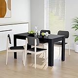 BULANED Esstisch, Dining Table, Esszimmertisch, Küchentisch, Tisch Esszimmer, Küchen Tisch, Kitchen Table, Mehrzwecktisch, Schwarz 140x74,5x76 cm Spanplatte