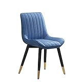Moderne Küchen-Esszimmerstühle, PU-Leder-Esszimmerstühle mit Rückenlehne, weich gepolsterter Sitz für Zuhause, gewerbliche Restaurants, Büro, Lounge-Sessel (Farbe: Blau)