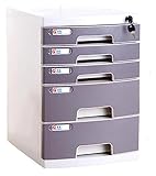 TUBBEK Aktenschrank A4 Desktop mit Schloss Schublade Typ Mehrschichtige Klassifizierung Büro Aufbewahrungsbox Aufbewahrung Mehr Stauraum (Farbe: Lila1, Größe: 43 x 29,5 x 39,4 cm)