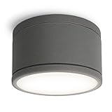 SSC-LUXon CELI-WX Aufbauleuchte Bad LED IP44 inkl. GX53 LED Lampe neutralweiß 4,5W - Deckenstrahler flach 230V anthrazit rund