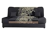 Mirjan24 Schlafsofa Jonas Sving, Sofa mit Bettkasten und Schlaffunktion, Bettsofa mit Blumenmuster, Schlafcouch, Couch vom Hersteller, Wohnlandschaft (Alova 36 + Sving Grau + Alova 36)