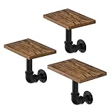 EUGAD Wandregal, 3er Set, Regal für Wand, Hängeregal Schweberegal Industrie Wanddeko, für Wohnzimmer Badezimmer Küche, 20x18x15 cm, aus Holzwerkstoff, Vintage-Holzmaserung