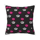 ASEELO Crown and Lips Kissenbezüge für R Couch, Bett, Sofa, Bank, Stuhl, 45,7 x 45,7 cm