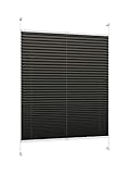 DécoProfi Plissee anthrazit/schwarz, 100 cm x 130 xm (BxH), mit Klemmträger Klemmfix ohne Bohren