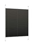 DécoProfi Plissee anthrazit/schwarz, 100 cm x 130 xm (BxH), mit Klemmträger Klemmfix ohne Bohren