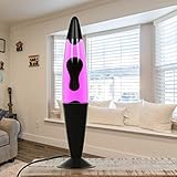 Licht-Erlebnisse Lavalampe Lila Pink JENNY mit Schalter Aluminium Zylinder Schwarz G9 42cm hoch Stimmungslicht Jugendzimmer