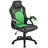 Juskys Racing Schreibtischstuhl Montreal grün | Armlehnen gepolstert & ergonomische Rückenlehne | Bürostuhl Drehstuhl Gaming-Stuhl