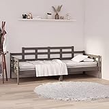 TECHPO Tagesbett grau Massivholz Kiefer 80x200 cm mit Farbe: grau