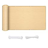 Terrassendach Sichtschutz Garten 1.4 x 1.6 m Windschutz und Sonnenschutz Garten Schattierungsnetz Kostenlose 1 × 5m Seile für Terrasse Balkon Garten, Creme Farben