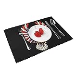 Tischsets, bedruckt, mit amerikanischer Flagge, waschbar, bedruckt, 4 Stück, für Esstisch (30,5 x 45,7 cm)