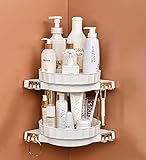 Mehrzweck-Wandhaken for Aufhängen von Kleidung, 2 Etagen, Badezimmerkorb, Eckregal, Organizer aus Kunststoff mit Haken, Wandregal, Badzubehör-Sets, Küchen-Eckregale (Farbe: Blau) ( Color : White )