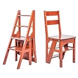 Holzhocker mit 4 Stufen, klappbare Trittleiter für den Innenbereich, Küche, Holzleitern, klappbarer Tritthocker, tragbare Schuhbank/Blumenregal, maximale Belastung 150 kg