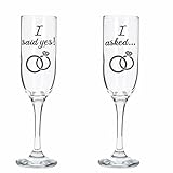 Always Looking Good Gravur Verlobung 2er Set Champagnerflöte Glas Set I Asked I Said Yes Congratulations on your Engagement Geschenk