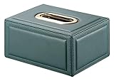 TRAVEL KIN Taschentuchbox-Abdeckung Rechteckige Gewebebox, einfaches Leder-Gewebekastenabdeckung, for Wohnzimmer, Couchtisch und Schlafzimmer Tissue Box Holder (Color : Dark Green)