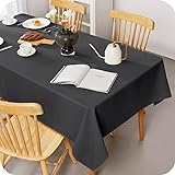 Amazon Brand - Umi Tischdecke Wasserabweisend Tischdecke Lotuseffekt Tischtücher 130x220 cm Grau