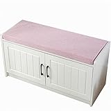 XIEMINLE 2-Sitzer-Sitzkissen mit abnehmbarem Bezug, rutschfeste Unterseite, rechteckige Holzbankkissen, Schuhschrank, Pads, Sofa, Bankkissen für Indoor-Essbank, 200 x 45 x 3 cm, Rosa