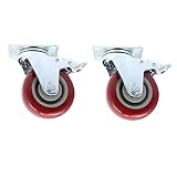 ULTECHNOVO 2 Stück Universalrad Mit Bremse Robuste Räder Kunststoff-Tisch- Und Stuhlräder Für Möbel Feststellbare Rollen Beweglicher Schrank Universalrad Drehbare Möbelräder Wagenrad