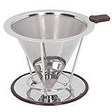 FOLOSAFENAR Pour Over Coffee Dripper, Abnehmbarer Kaffeefilter aus Edelstahl für 1–4 Tassen, papierlos, 300 Mesh, wiederverwendbar für gemeinsam genutzte Töpfe